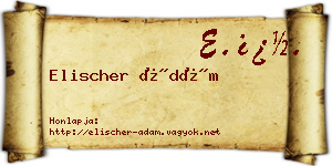 Elischer Ádám névjegykártya